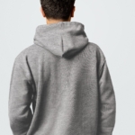 Sweat capuche homme gris clair dos