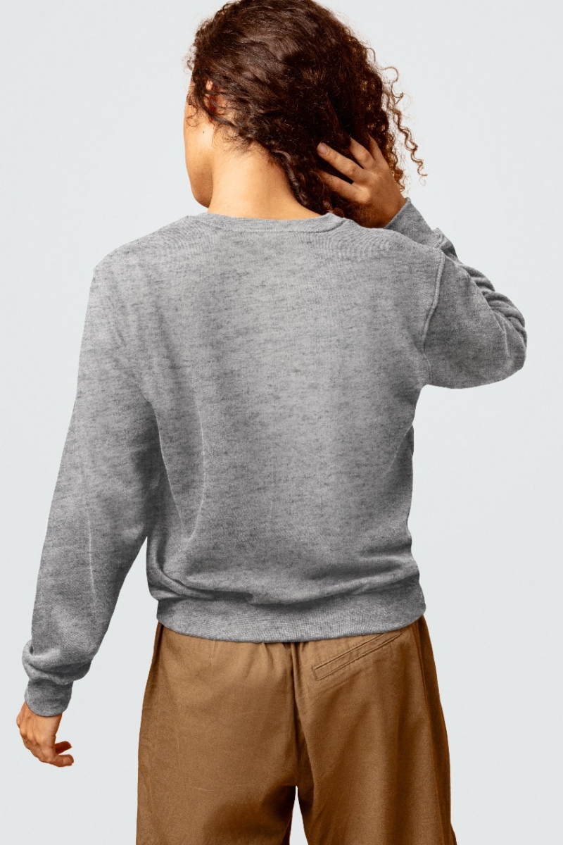Sweat shirt Dos gris clair femme